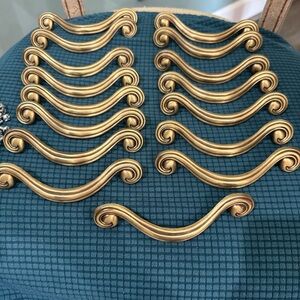 Vintage 16 Pieces Drawer Pulls Metal Brass Hardware Handles